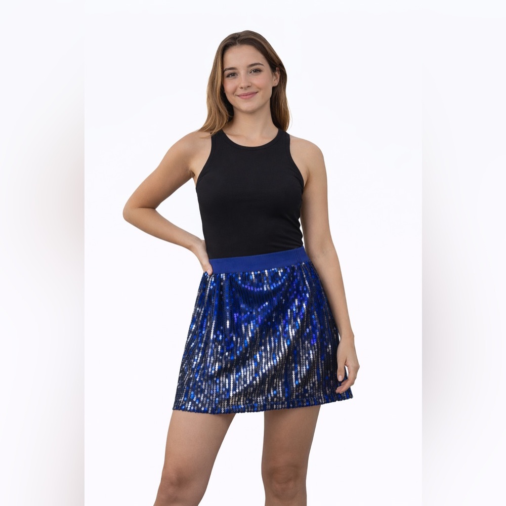 💎 NWT! Blue Sequin Mini Skirt